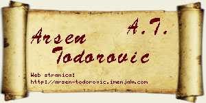 Arsen Todorović vizit kartica